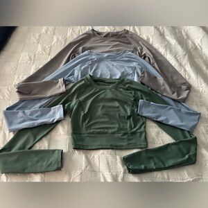 Set of 3 Long Sleeve HALARA Crop Tops